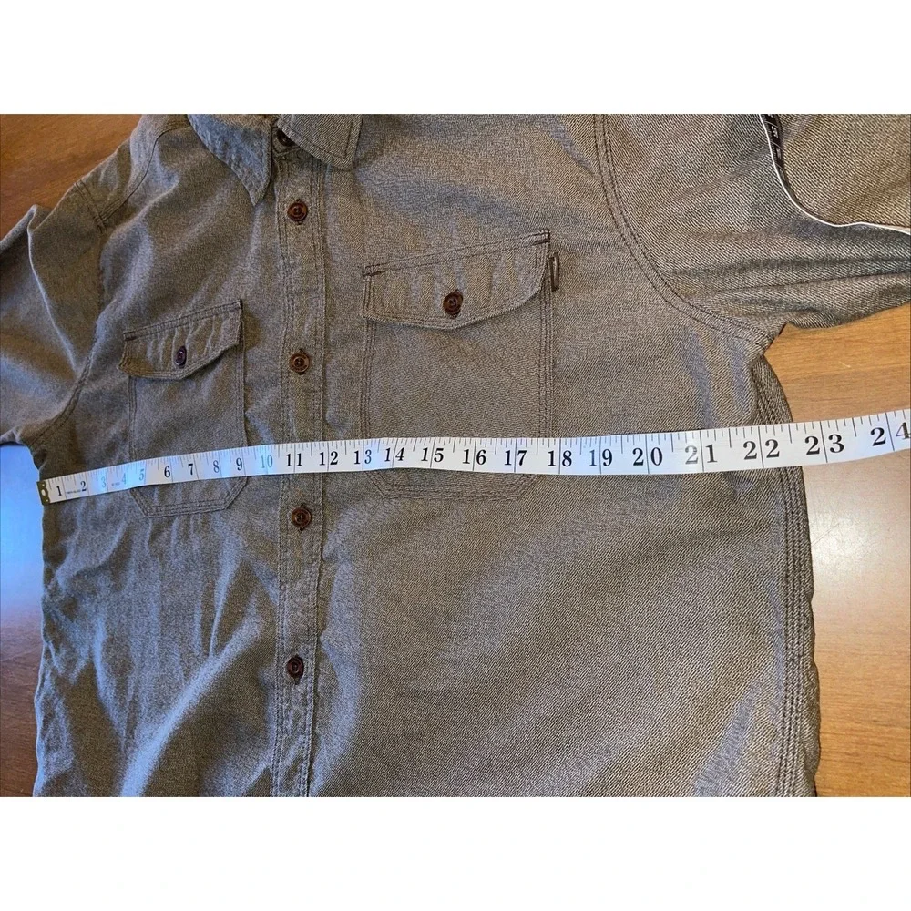 Outdoor Research Shirt Men L Brown Elbow Patches‎ Pockets Long Sleeve Button Up